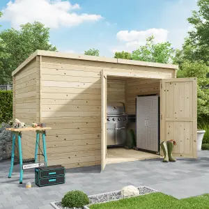 BillyOh Pro Pent Log Cabin Wooden Shed - W3.5m x D2.0m (11 x 7ft) - 28mm Thickness