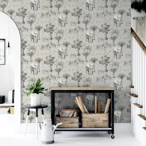 Arthouse Safari Lagoon Grey Wallpaper