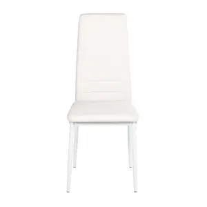 Aleanah Upholstered Metal Upholstered Back Side Chair (Set of 4) White