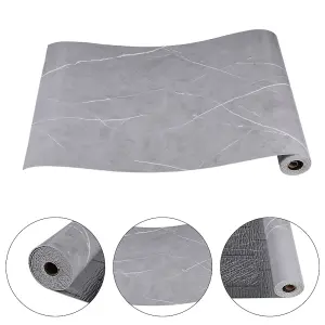 Grey Marble Effect PVC Self Adhesive Wallpaper Roll Kitchen Wallpaper 1.8m²