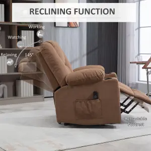 HOMCOM Riser and Recliner Chair w/ Remote, Lift Chair for Elderly, Brown