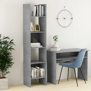 Berkfield Book Cabinet Concrete Grey 40x35x180 cm Engineered Wood