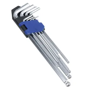 Hex / Allen Keys Ball Ended Metric 1.5mm - 10mm 9pc Set Extra Long BERGEN AT837