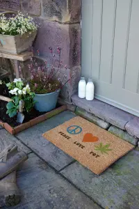 Peace Love Pot Doormat (60 x 40cm)