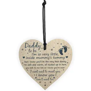 Red Ocean Daddy To Be Gifts Sign Baby Shower Dad Friendship Gift Wood Heart Party Decoration New Baby From Bump Present