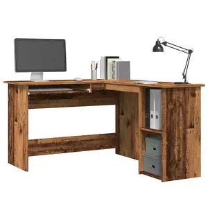 Berkfield Corner Desk Old Wood 120x140x75 cm Engineered Wood