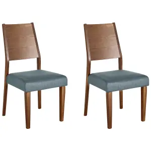 Set of 2 Dining Chairs ELMIRA Rubberwood Grey