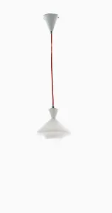 Luminosa Sugar Glass Ceiling Dome Pendant, Opal, Red, E27