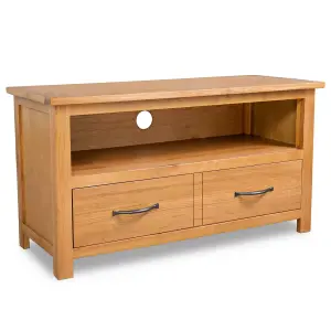 Berkfield TV Cabinet 90x35x48 cm Solid Oak Wood