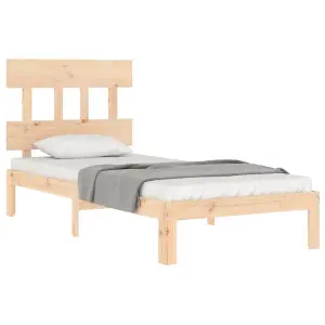 Berkfield Bed Frame with Headboard 90x200 cm Solid Wood