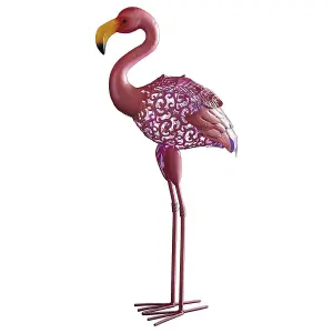 Solar Powered Pink Flamingo Garden Ornament Outdoor Silhouette Light Decor