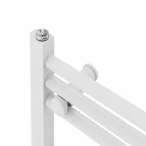 Wiest Straight Heated Towel Rail Radiator Bathroom Ladder Warmer White / 60cm H x 50cm W x 3cm D