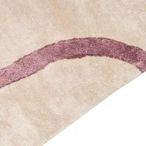 Viscose Area Rug Abstract Pattern 160 x 230 cm Beige and Pink KAPPAR