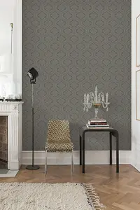 SK Filson Dark Blue Damask Wallpaper