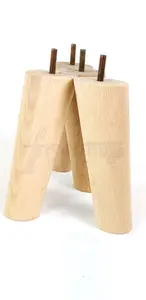 Angled Wood Furniture Feet 150mm High Natural Replacement Furniture Legs Set Of 4 Sofa Chairs Stools M8