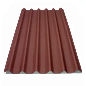 Onduline Red Bitumen Corrugated roofing sheet (L)2m (W)820mm (T)2.6mm