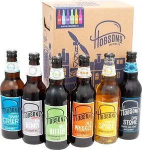 Hobsons Premium Craft Beers Gift Set - A Mixed Real Ale Taster Selection 6 X 500Ml Bottle Pack Brewed In Shropshire - Perfect Present, Birthday Beer