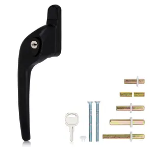 XFORT Cranked Left Window Handle Installation Kit in Black