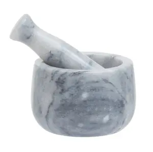 Maison by Premier Salerno Grey Marble Straight Mortar And Pestle