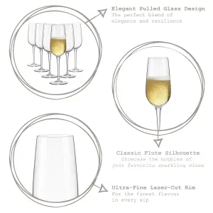 Bormioli Rocco Spazio Champagne Flutes - 190ml - Pack of 6