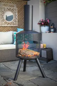 La Hacienda Santana Chimenea Fireplace Firepit Perforated Steel Garden Heater