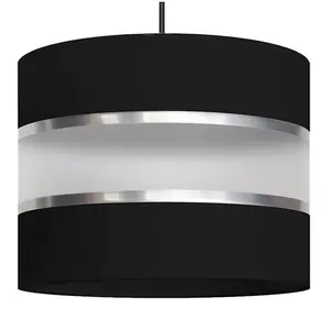 Luminosa Helen Straight Bar Pendant Ceiling Light Black, Silver 45cm