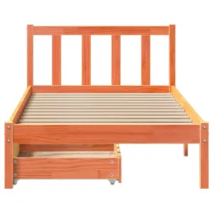 Berkfield Bed Frame without Mattress Wax Brown 100x200 cm Solid Wood Pine