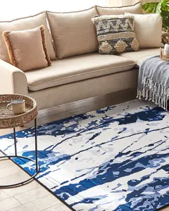 Area Rug 160 x 230 cm White and Blue IZMIT