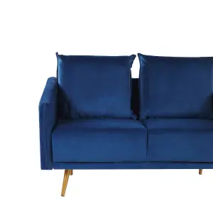 2 Seater Velvet Sofa Navy Blue MAURA