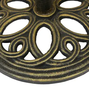 Charles Bentley 12kg Cast Iron Round Patio Umbrella Parasol Base Stand - Bronze