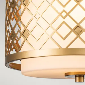 Luminosa Ziggy Cylindrical Pendant Ceiling Light, Lacquered Gold