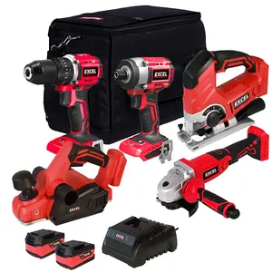 Excel 18V Cordless 5 Piece Tool Kit with 2 x 5.0Ah Batteries & Charger in Bag EXL5167