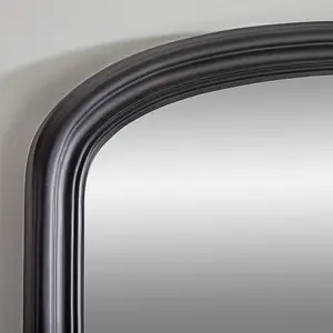 Overmantle Mirror Osborne Arched Shape with Black Frame- H 94cm x W 119cm x D 4cm for Hanging Above the Fireplace