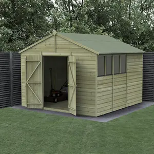 Beckwood 10x10 Apex Shed - 4 Windows - Double Door