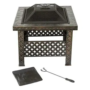 Square Garden Fire Pit with Poker