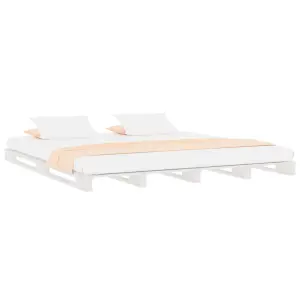 Berkfield Pallet Bed White 120x190 cm Small Double Wood Pine