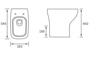 Aquarius Sequoia Back To Wall Toilet With Wrapover Soft Close Seat AQSQ0256