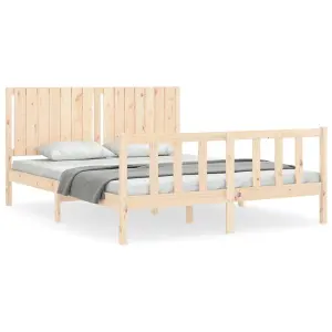 Berkfield Bed Frame with Headboard 160x200 cm Solid Wood