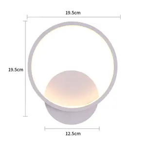 Round Led Wall Light, Warm White 3000K Acrylic Wall Lamp White