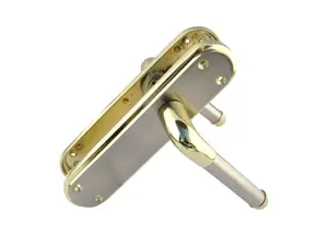 Two Tone Lever Latch Handle Brass and Satin