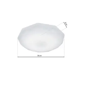 Milagro Hex 36CM 16W(90W) Ceiling Lamp A Highly Efficient Modern Ceiling Lamp With Low Energy LED Light Source Included