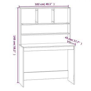 Berkfield Desk with Shelves White 102x45x148 cm Engineered Wood