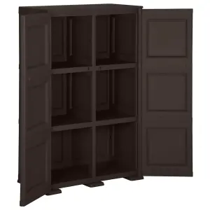 Berkfield Plastic Cabinet 79x43x125 cm Wood Design Brown