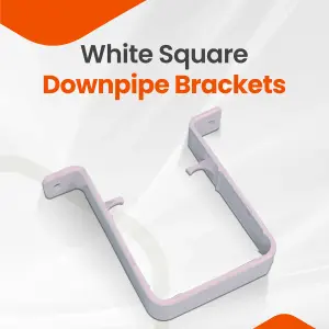 Square 65mm Downpipe Brackets UV Resistant Gutter Bracket Clips Gutter Brackets Pack of 4