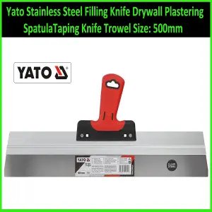 Yato Stainless Steel Filling  Drywall Plastering SpatulaTaping  Trowel Size: 500mm - 20"