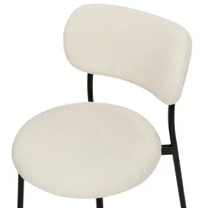 Set of 2 Dining Chairs CASEY Boucle Off-White