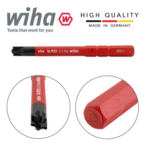 Wiha Slimbit Screwdriver Plusminus pozidrive SL PZ2 1000v VDE Electrician 34590