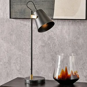 Black and Brushed Brass Task Table Lamp