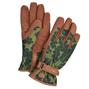 Burgon & Ball Ladies Oak Leaf Gardening Gloves in Moss Green Love the Glove - Medium / Large