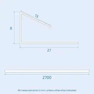 Nes Home White Starter / End Trim 2700mm x 6mm - Pack of 4 Trims